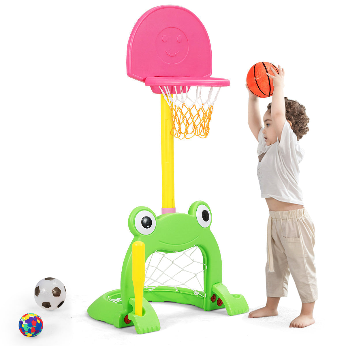 3-in-1 Kids Basketball Hoop Set Stand