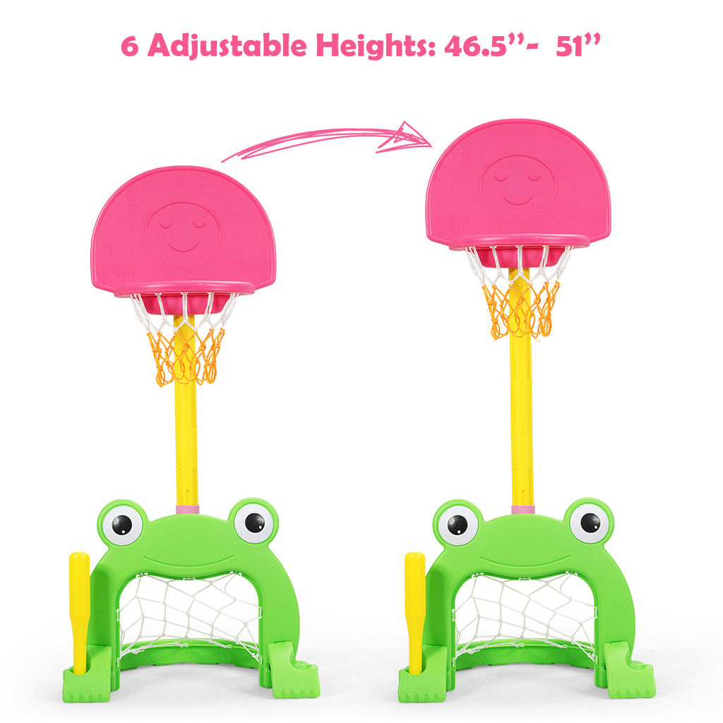 3-in-1 Kids Basketball Hoop Set Stand
