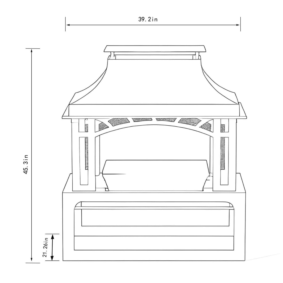 40-Inch Outdoor Steel Wood-Burning Backyard Fireplace Fire Pit (SAK45758)