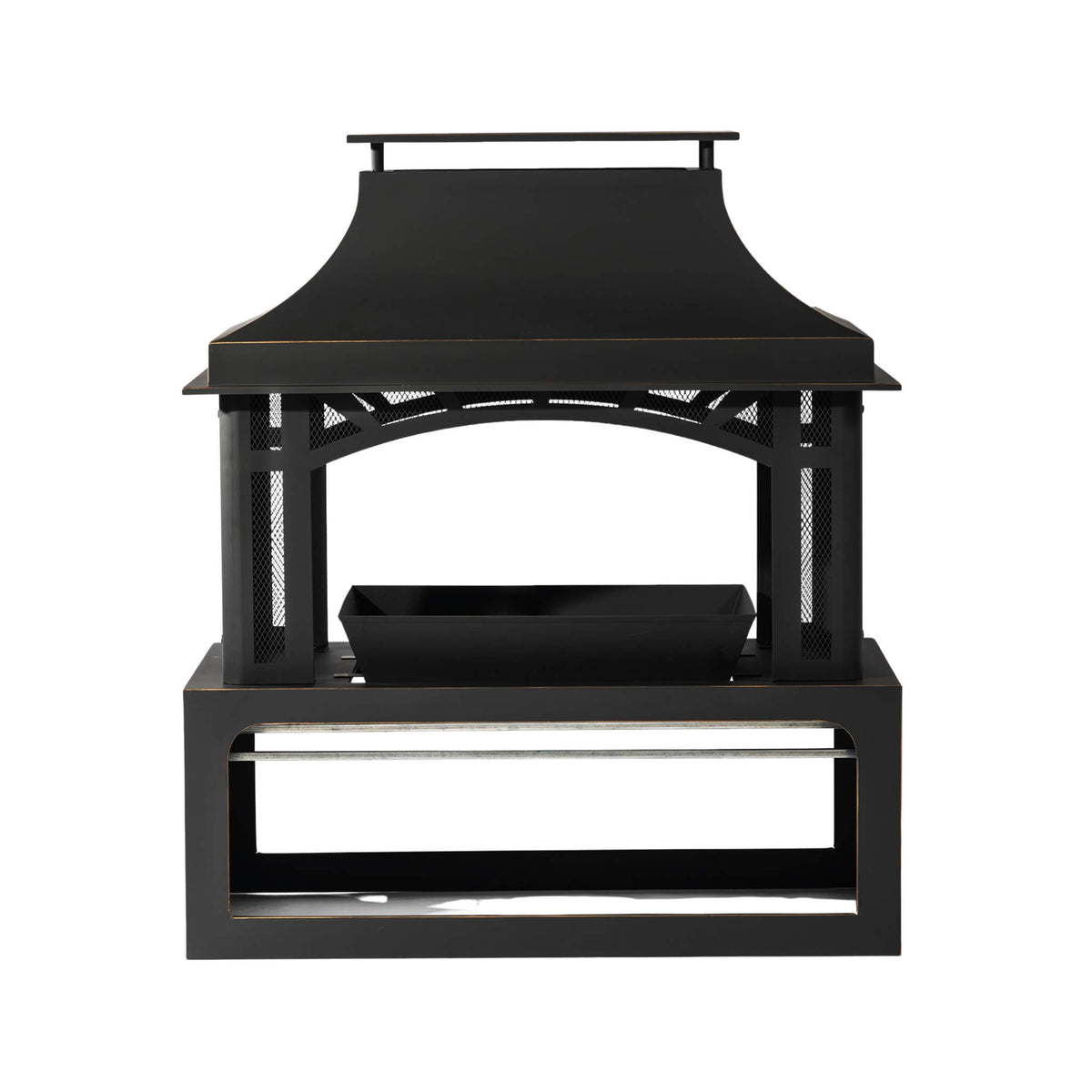 40-Inch Outdoor Steel Wood-Burning Backyard Fireplace Fire Pit (SAK45758)