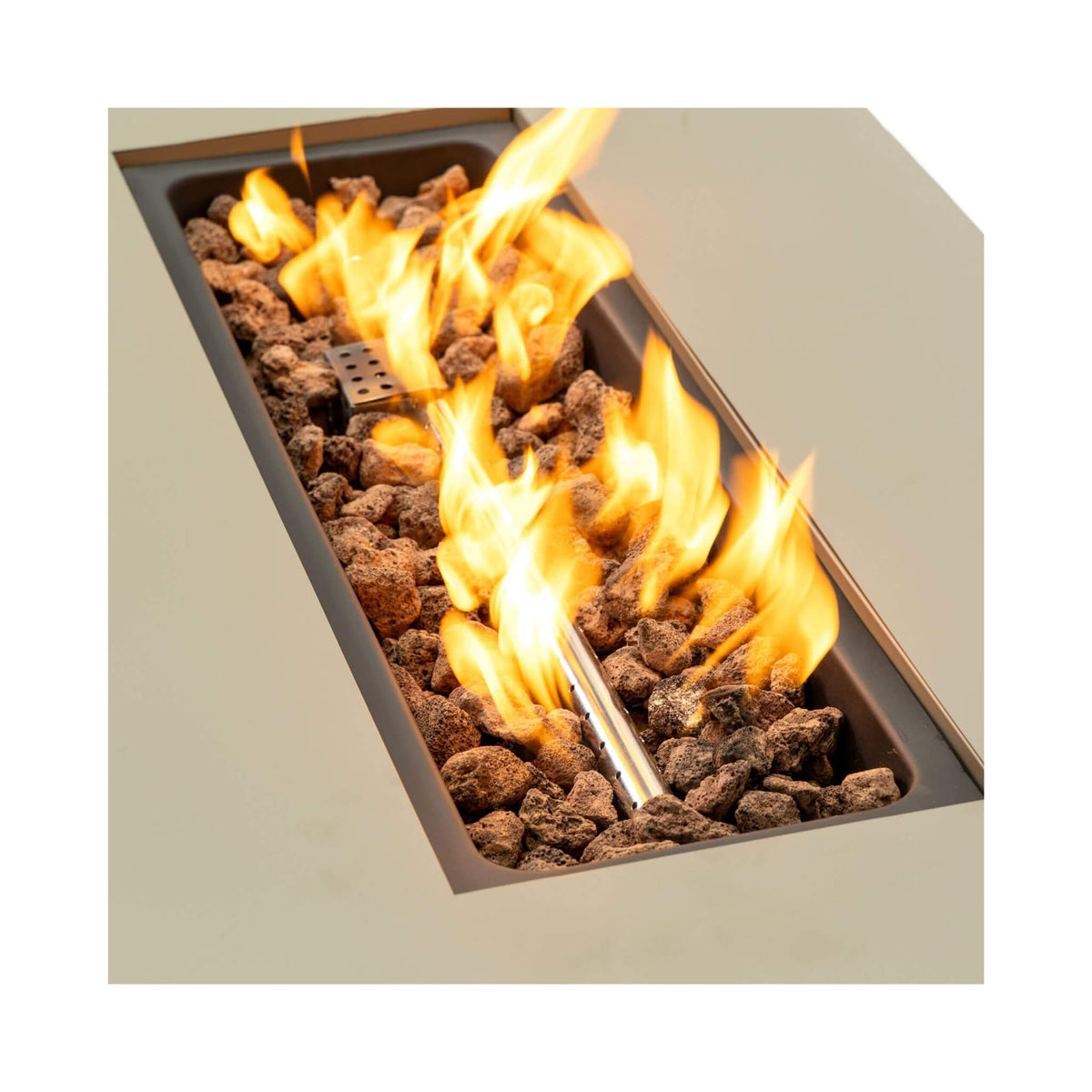 42-Inch 50K BTU Iron Liquid Propane Fire Pit Table With Glass Stones (SAK63845)