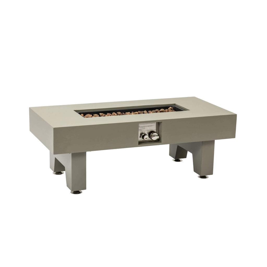 42-Inch 50K BTU Iron Liquid Propane Fire Pit Table With Glass Stones (SAK63845)