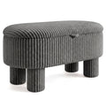 42 Inch Storage Ottoman Bench Corduroy Fabric Upholstered Foot Stool