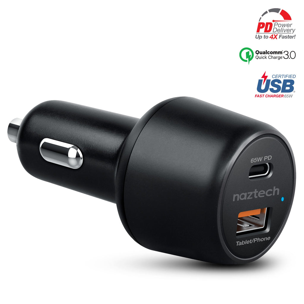 Naztech SpeedMax65 PD65W + QC3 Car Charger
