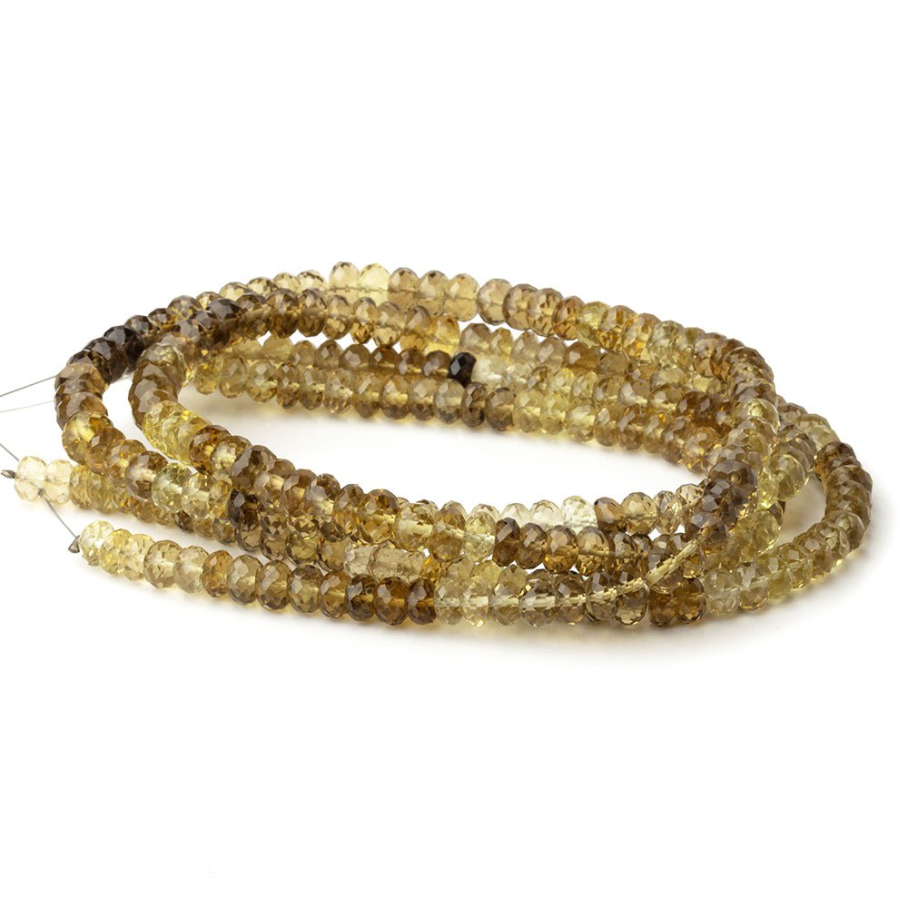 4.5-5.5mm Bi-Color Quartz Faceted Rondelle Beads 15 inch 121 pieces AA