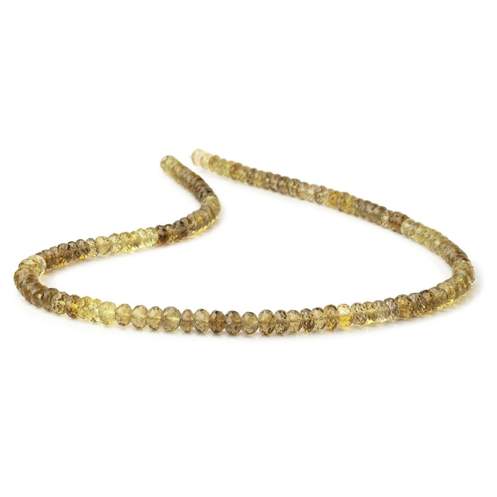 4.5-5.5mm Bi-Color Quartz Faceted Rondelle Beads 15 inch 121 pieces AA