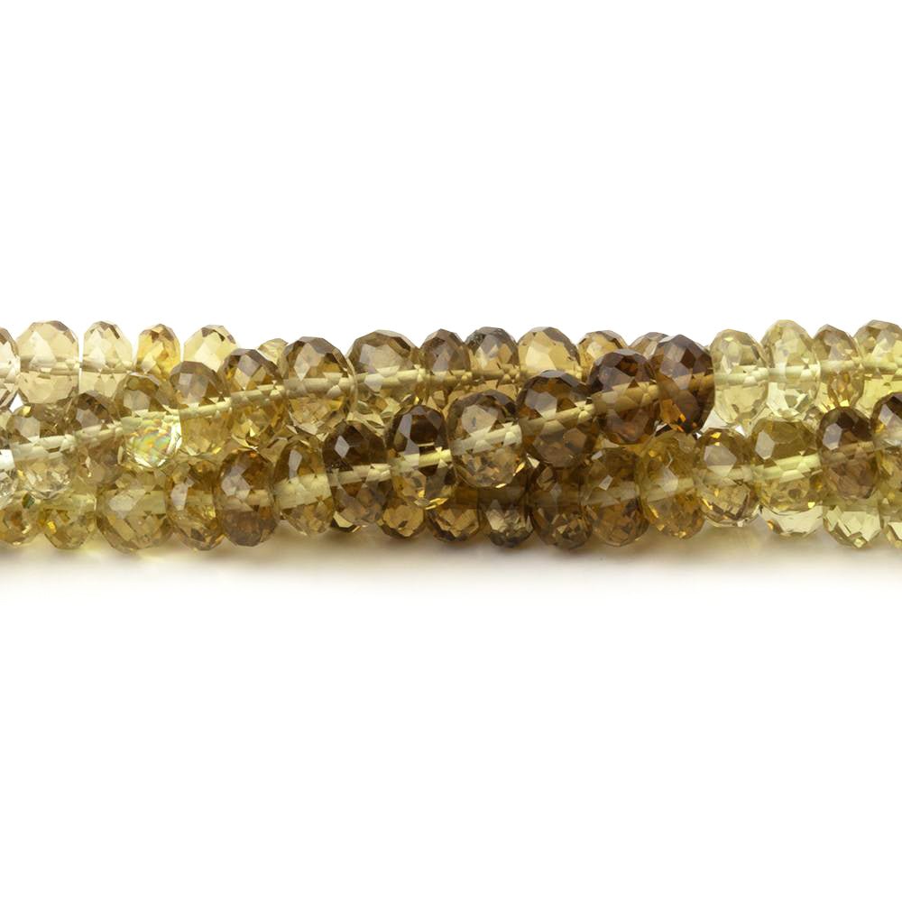 4.5-5.5mm Bi-Color Quartz Faceted Rondelle Beads 15 inch 121 pieces AA