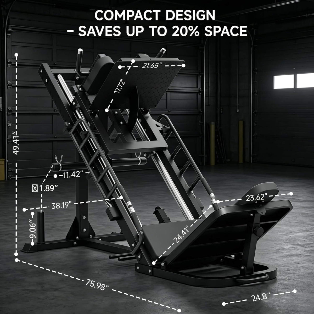 45-Degree Leg Press Hack Squat Machine With Weight Storage (SAK18452)