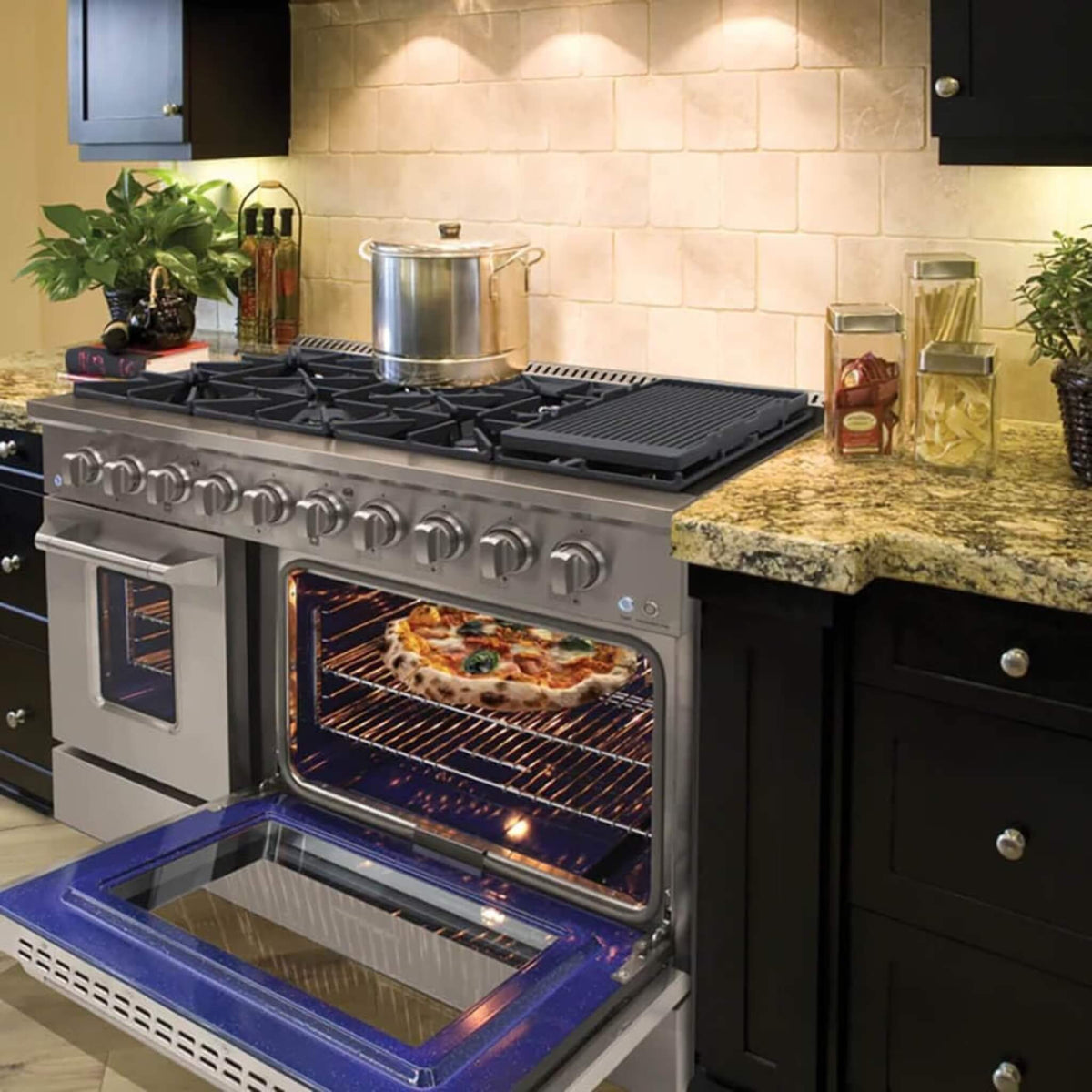 48-Inch Stainless Steel 5-Burner Dual Fuel Range With Convection Oven (SAK82146)