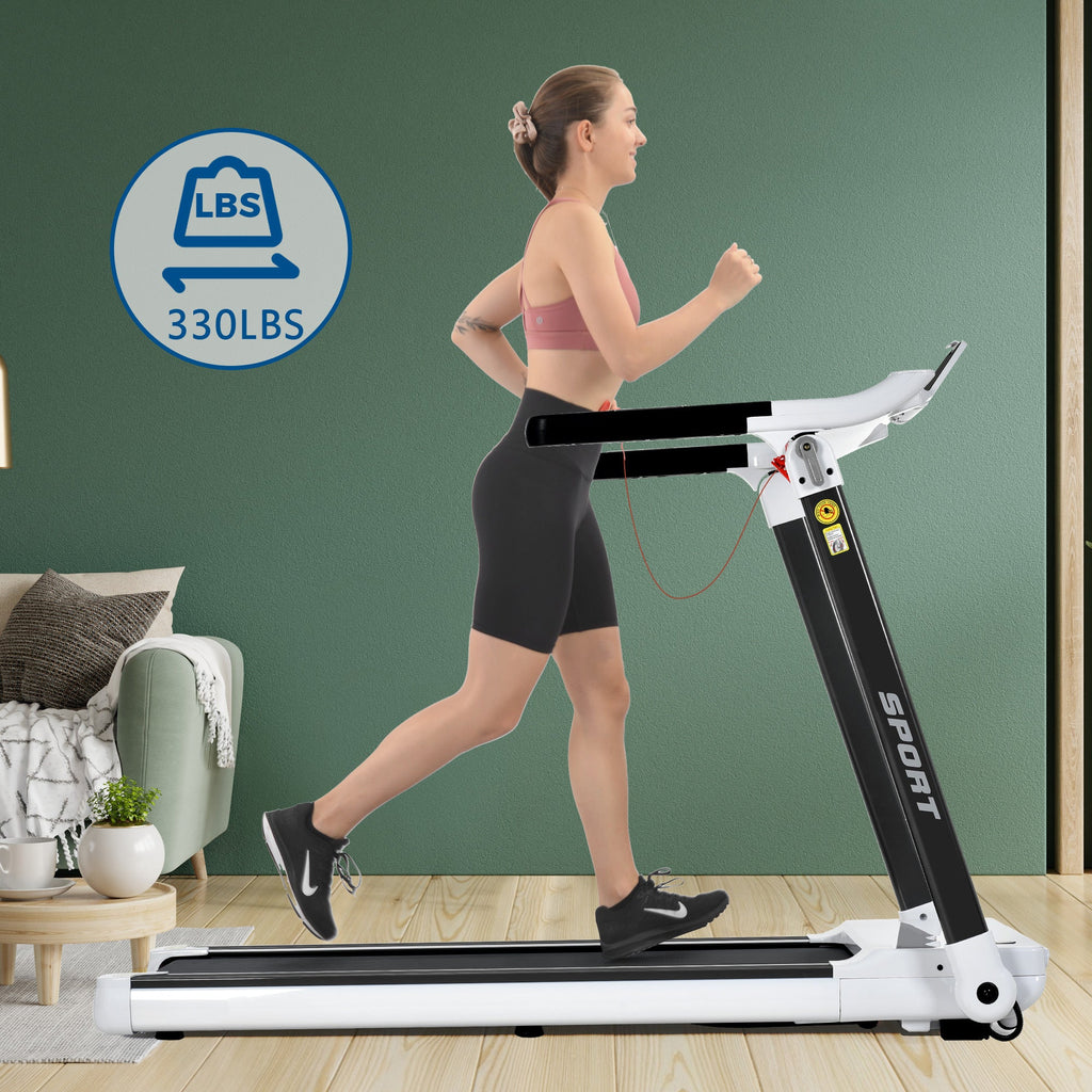 Portable Compact Home Cardio Fitness Treadmill With 3.5HP Electric Motor & Bluetooth Speakers (SAK32416)