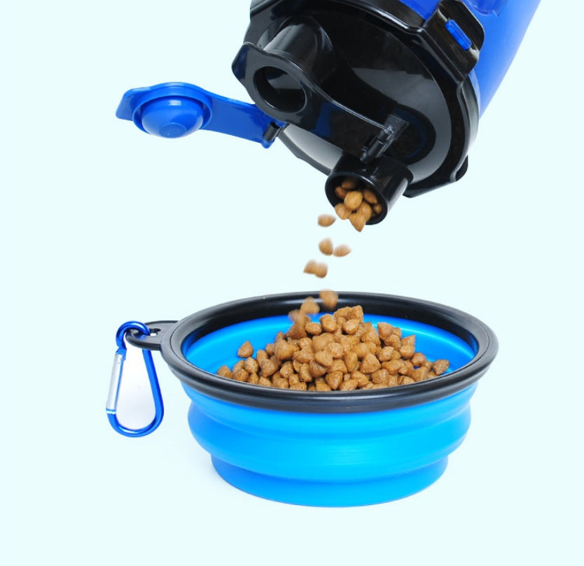 2-in-1 Portable Pet Water Bottle & Silicone Bowl – Travel Dog & Cat Dispenser