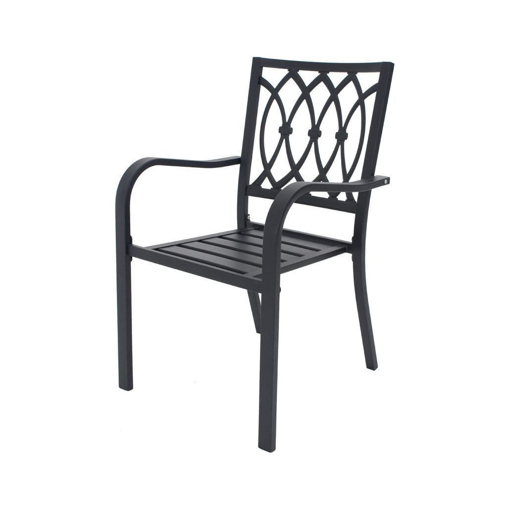 5-Piece Outdoor Dining Set With 4 Heavy-Duty Chairs And Square Table With Umbrella Hole [UMBRELLA NOT INCLUDED] (SAK93546)