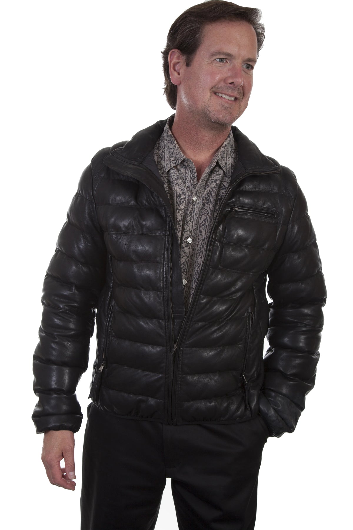 Scully 512 Ribbed Leather - Men's Leather Jacket