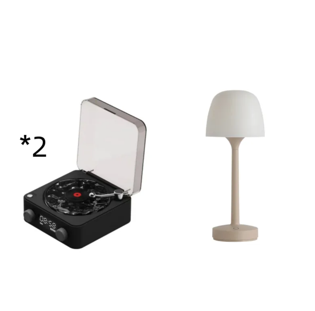 Retro Bluetooth Turntable Speaker with RGB Light