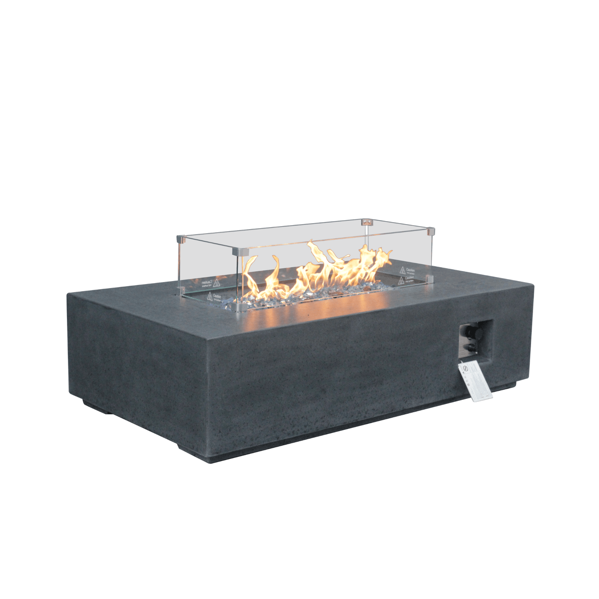 52-Inch Outdoor Concrete Liquid Propane Rectangular Fire Pit Table (SAK84314)