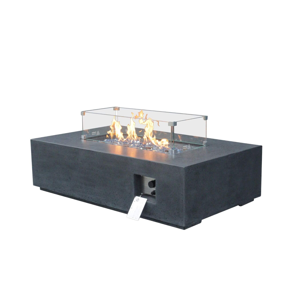52-Inch Portable Concrete Rectangular Propane Fire Pit Table With Repair Kit (SAK52304)