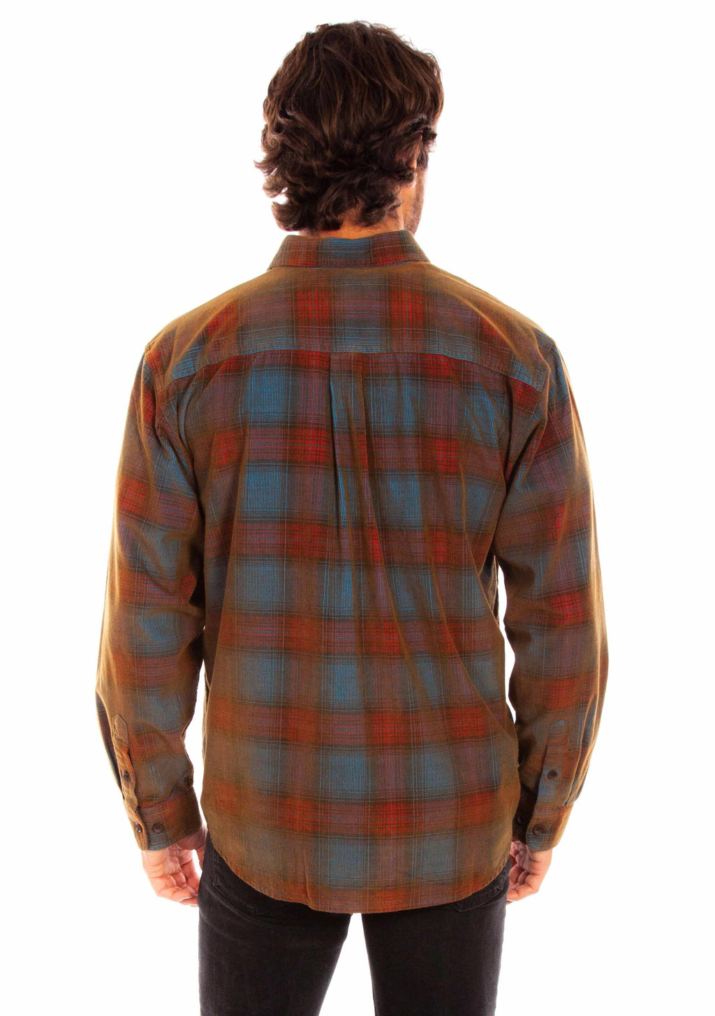 Scully Point Collar (5341) - Men's Plaid Corduroy Shirt