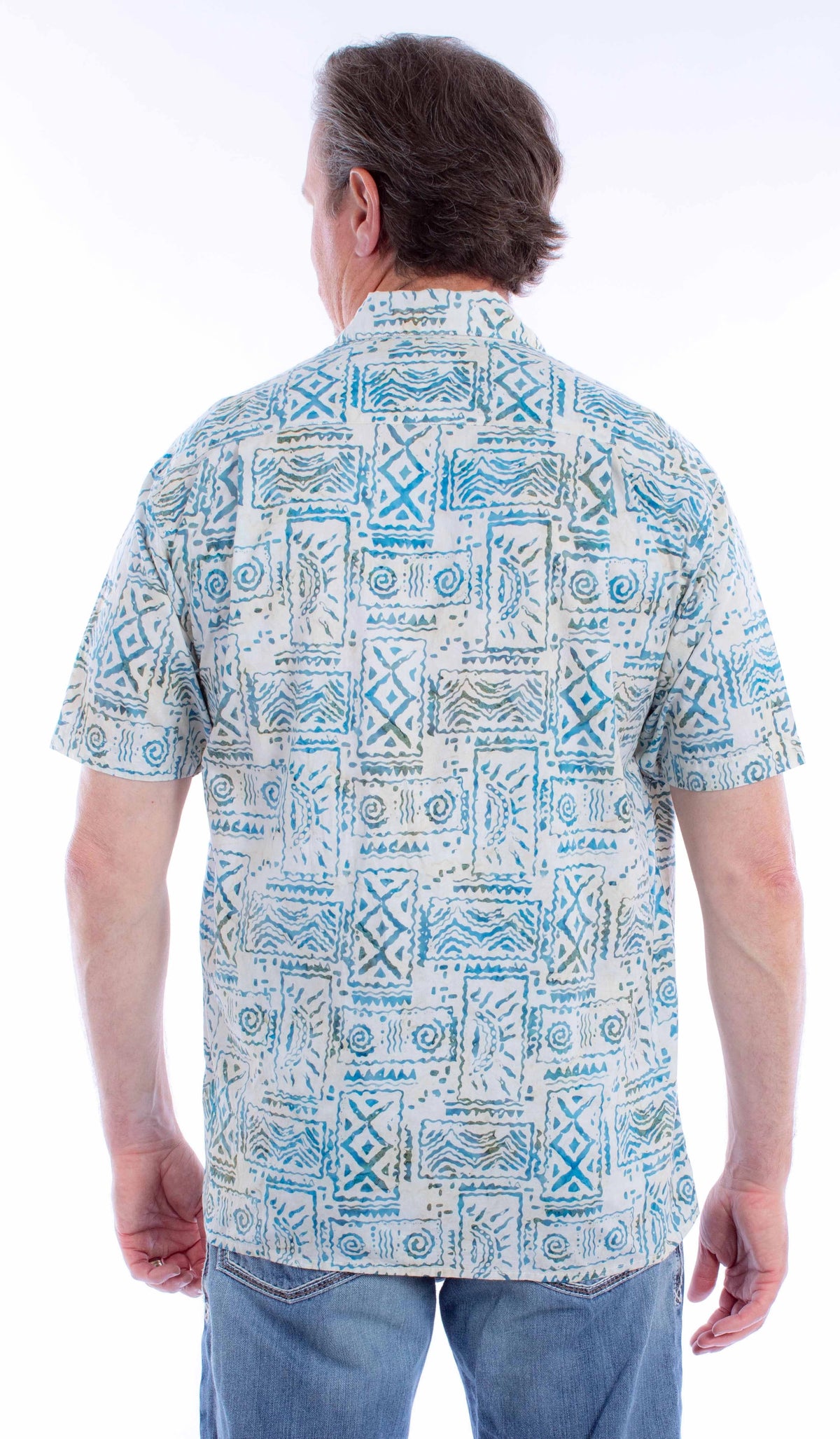 Scully White Batik (5378) - Men's Casual Shirt