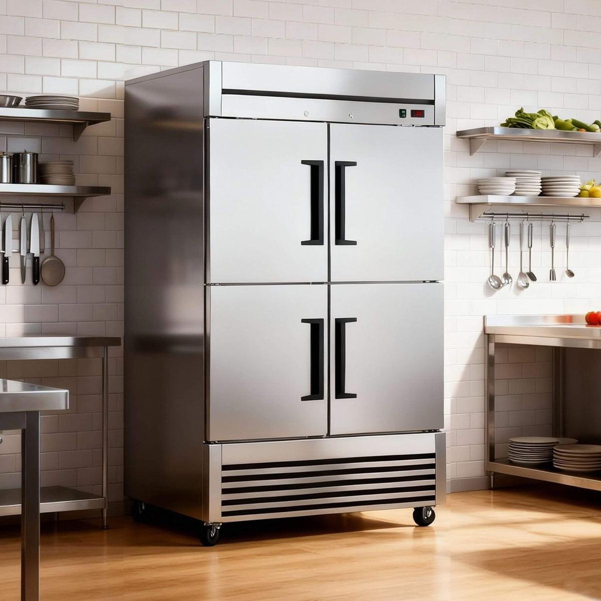 54-Inch 49 Cu.Ft Commercial 6-Shelves Stainless Steel Reach-In Freezer (SAK10247)