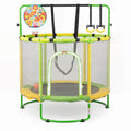 55" Kids Trampoline with Adjustable Gymnastics Bar & Hoop