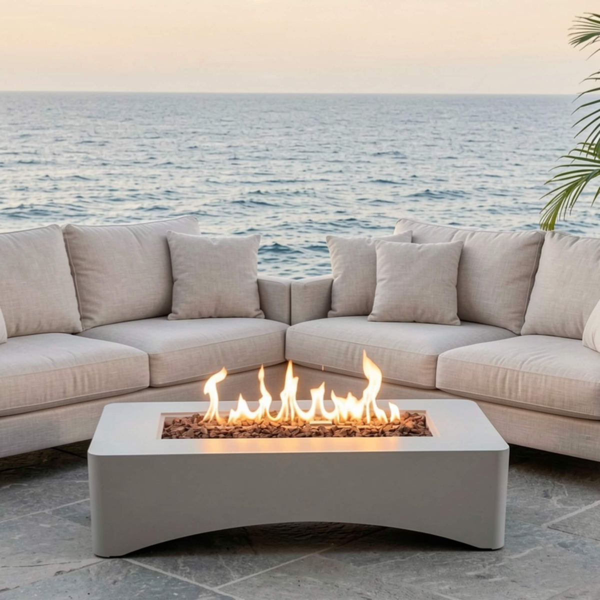 56-Inch 50K BTU Outdoor Modern Propane Fire Pit Table (SAK56830)