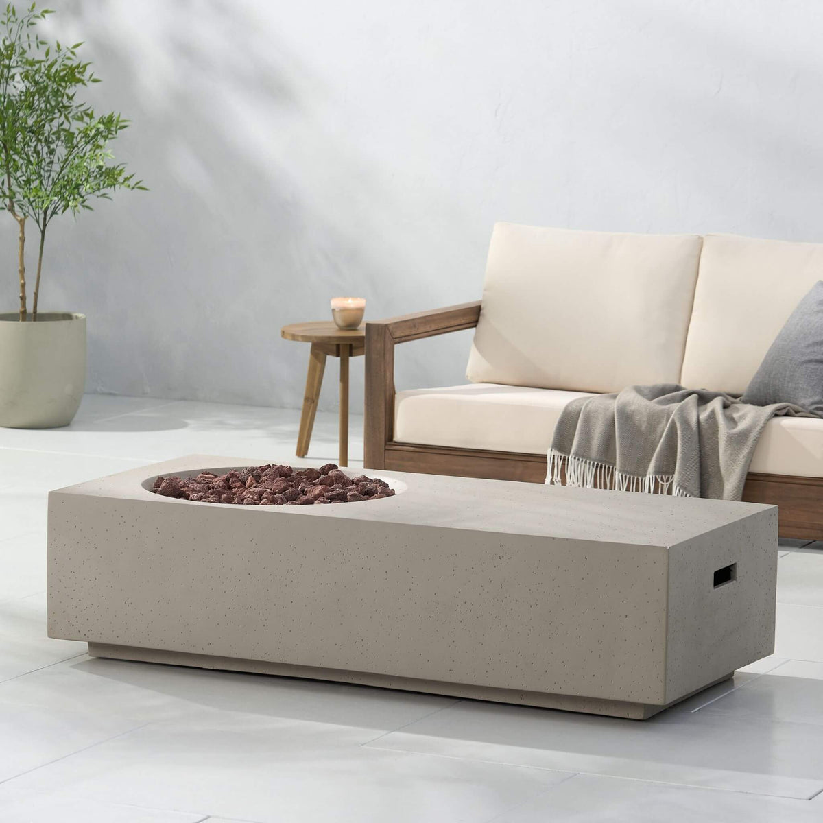 Premium 56-Inch Modern 50K BTU MGO Fire Pit Coffee Table (SAK17643)