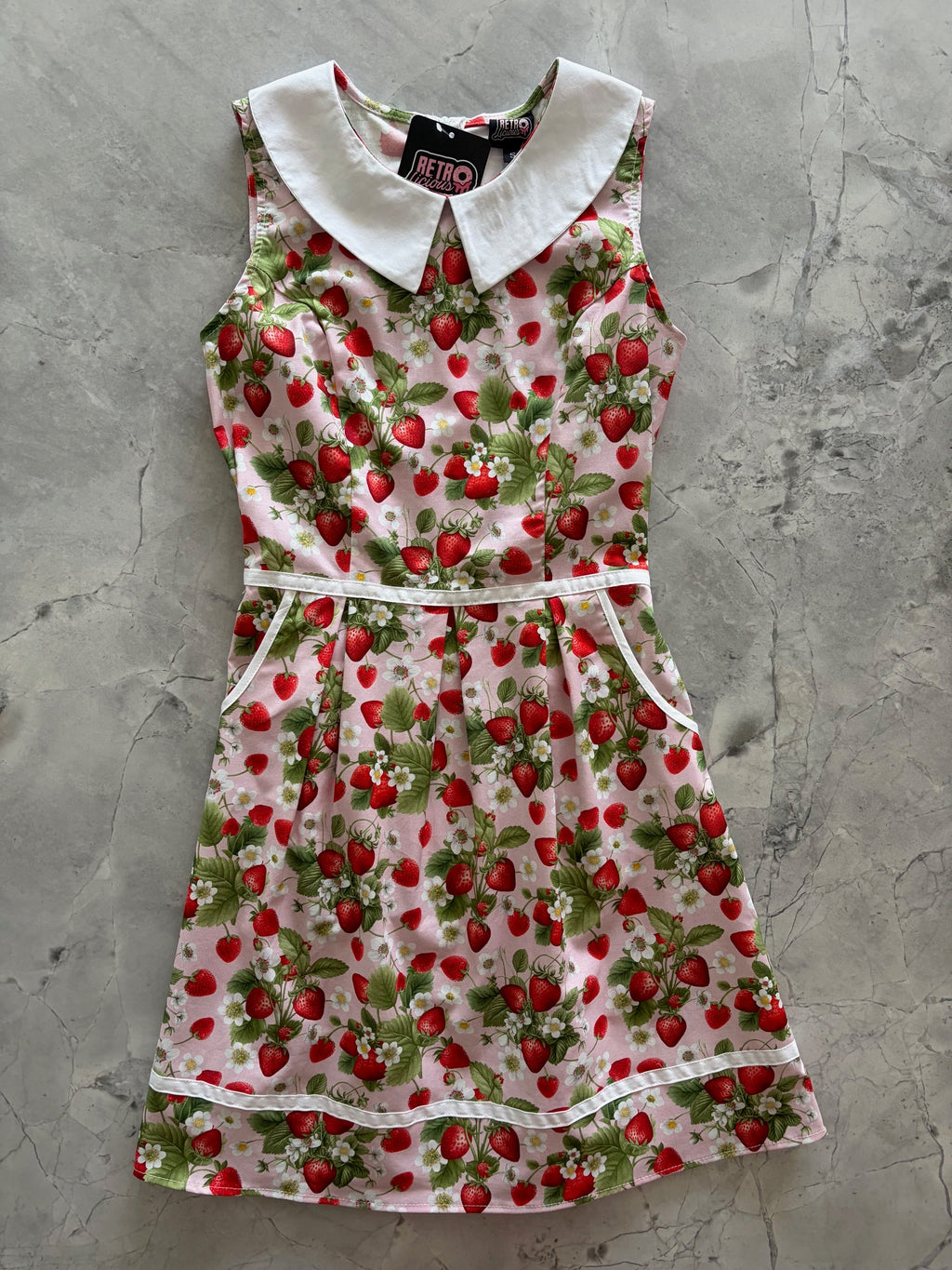 Strawberry Collared Dress - 2X only