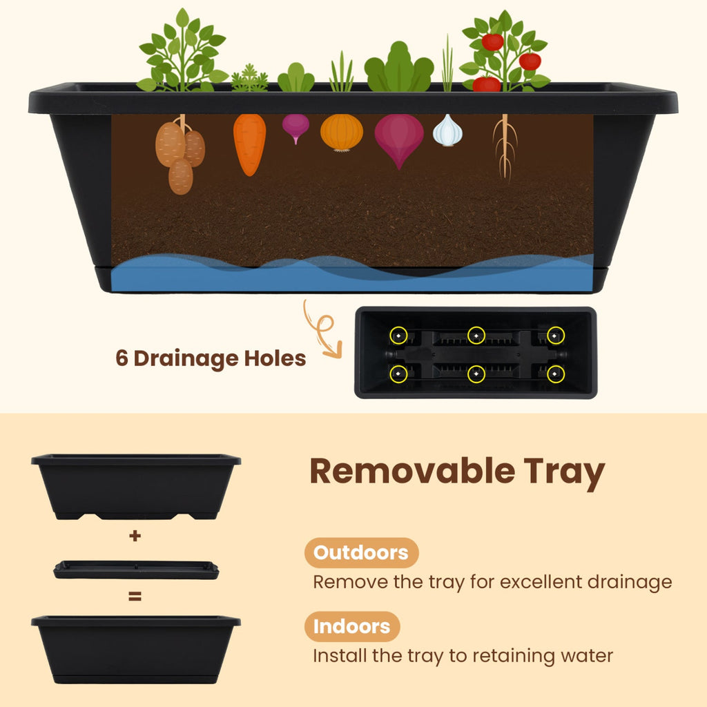 5-Tier Vertical Raised Garden Bed with Wheels for Backyard
