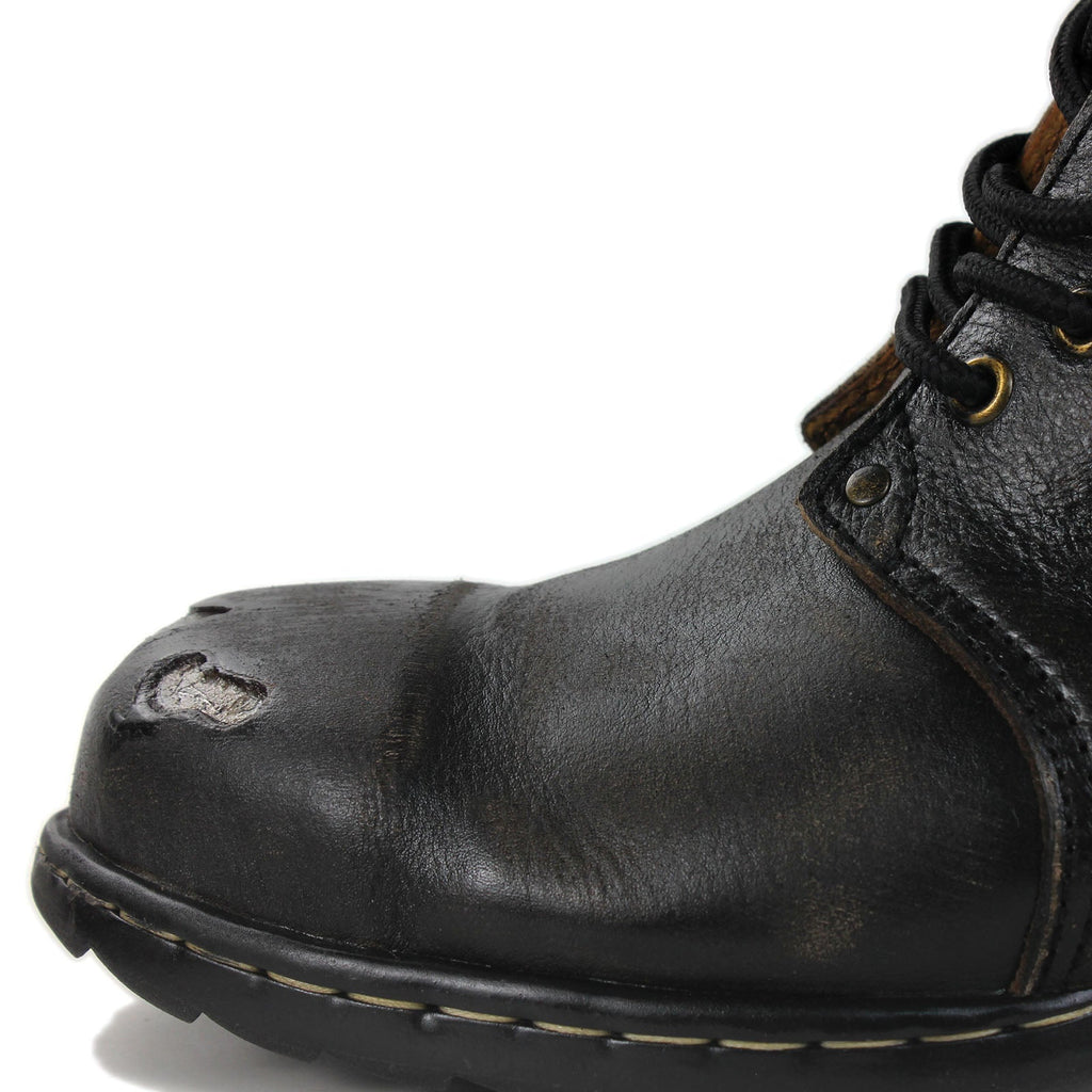 OSSTONE Moto Boots for Men Vintage Zipper-up Retro Leather Chukka Boots Distressed Rock n roll Bike Shoes Punk Boots OS-6015-3-E