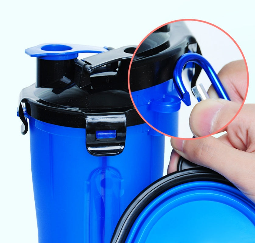 2-in-1 Portable Pet Water Bottle & Silicone Bowl – Travel Dog & Cat Dispenser