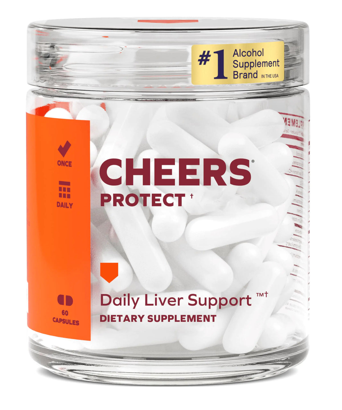 Cheers Protect | Daily Liver Supplement for Drinkers with L-Cysteine + DHM | Increase Glutathione Levels | 30 Doses | Cysteine Dihydromyricetin Milk Thistle Prickly Pear B-Vitamins Ginger