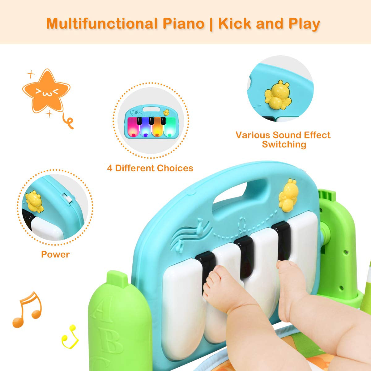 Baby Kick and Play Piano Gym Activity Play Mat