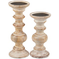 Whitewash Candle Holder Set