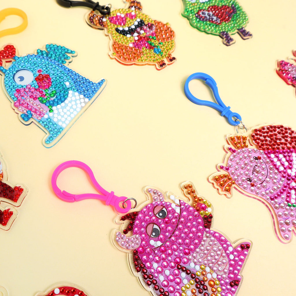 Adorable Keychains Diamond Art Kit – Monsters (Set of 15)