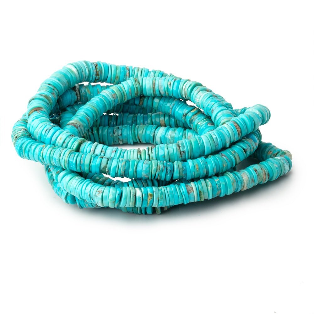 7-8mm Sleeping Beauty Turquoise Plain Heishi Beads 14 inch 215 pieces