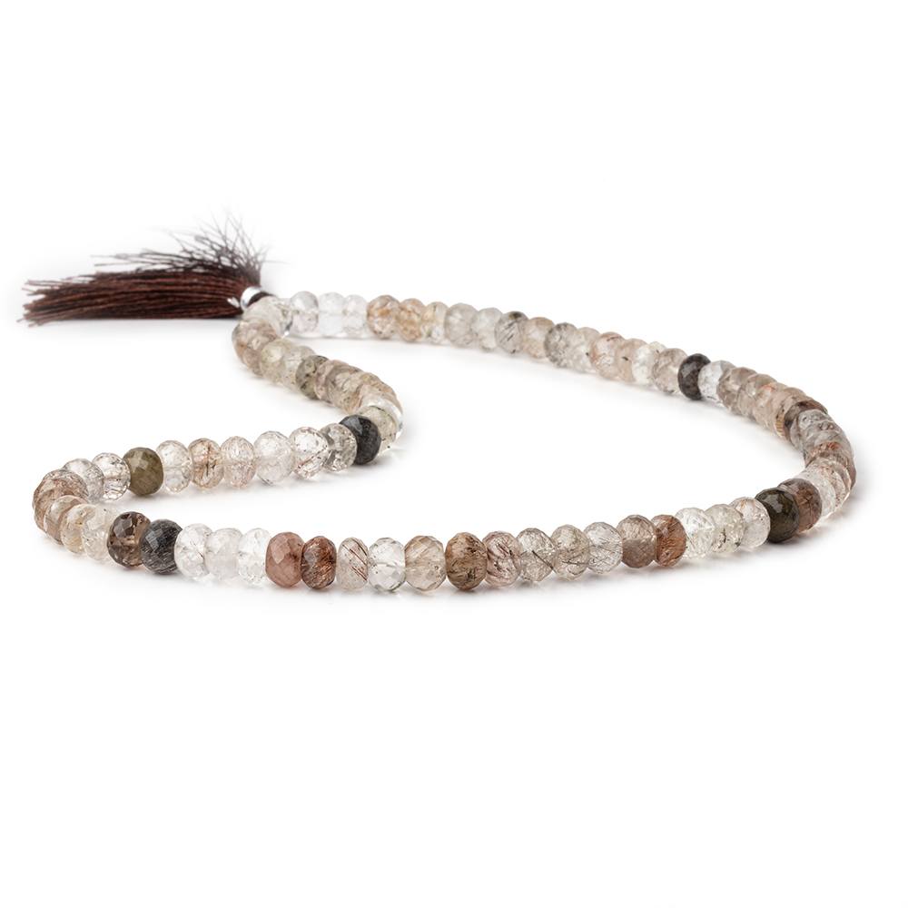 7-9mm Rutilated Quartz Faceted Rondelle Beads 18 inch 78 pieces