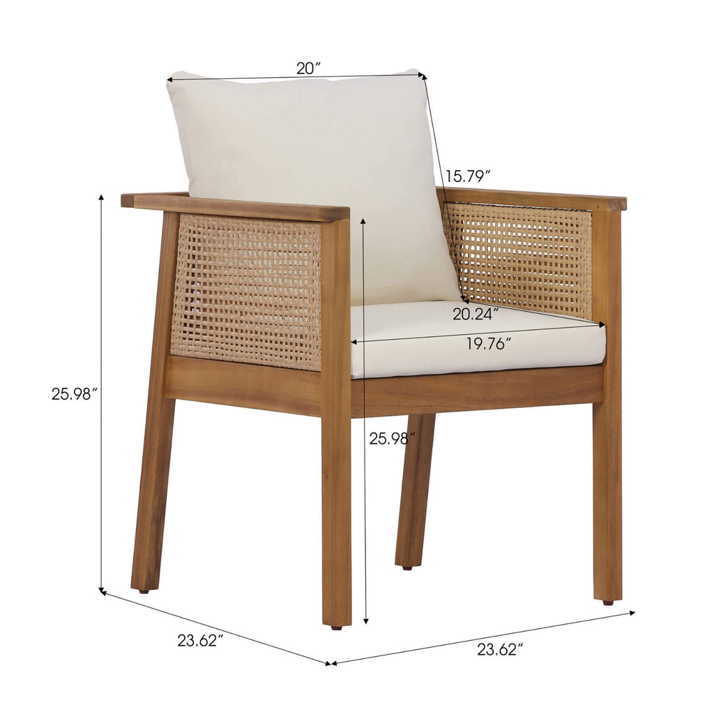 7-Piece Acacia Wood Outdoor Dining Set With Cushions And Table (SAK14657)