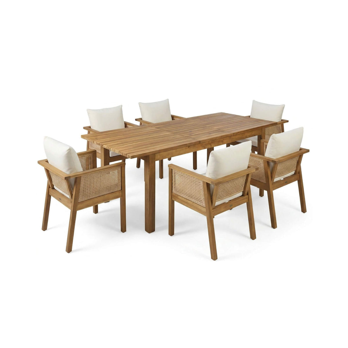 7-Piece Acacia Wood Outdoor Dining Set With Cushions And Table (SAK14657)