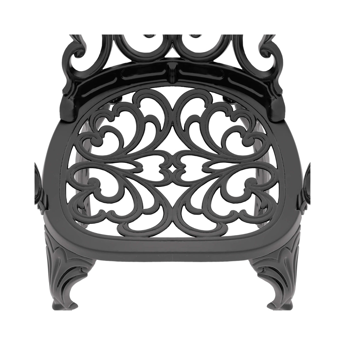 7-Piece Cast Aluminum Patio Furniture Set With Black Frame And Off-White Cushions (SAK12948)