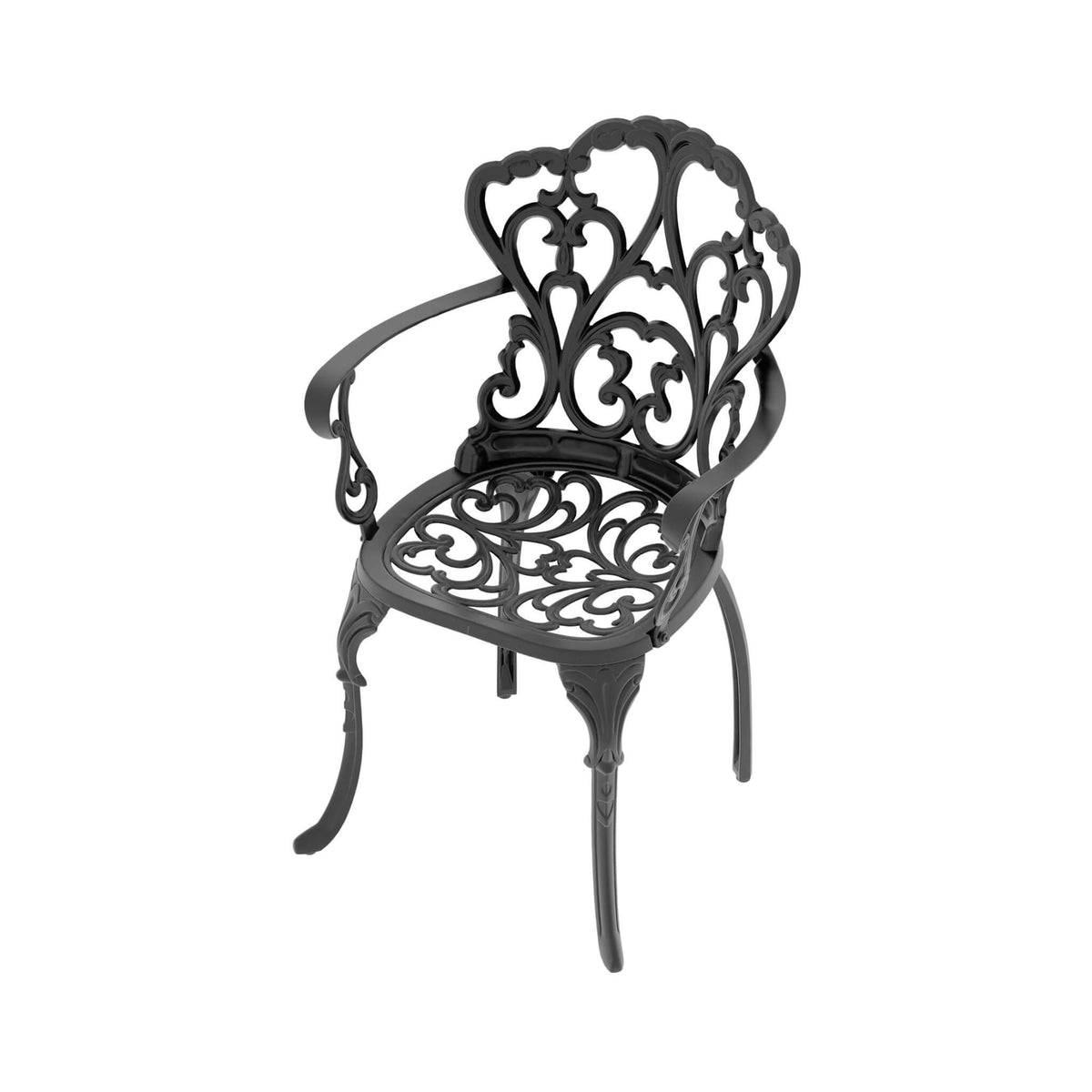 7-Piece Cast Aluminum Patio Furniture Set With Black Frame And Off-White Cushions (SAK12948)