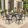 7-Piece Cast Aluminum Patio Furniture Set With Black Frame And Off-White Cushions (SAK12948)