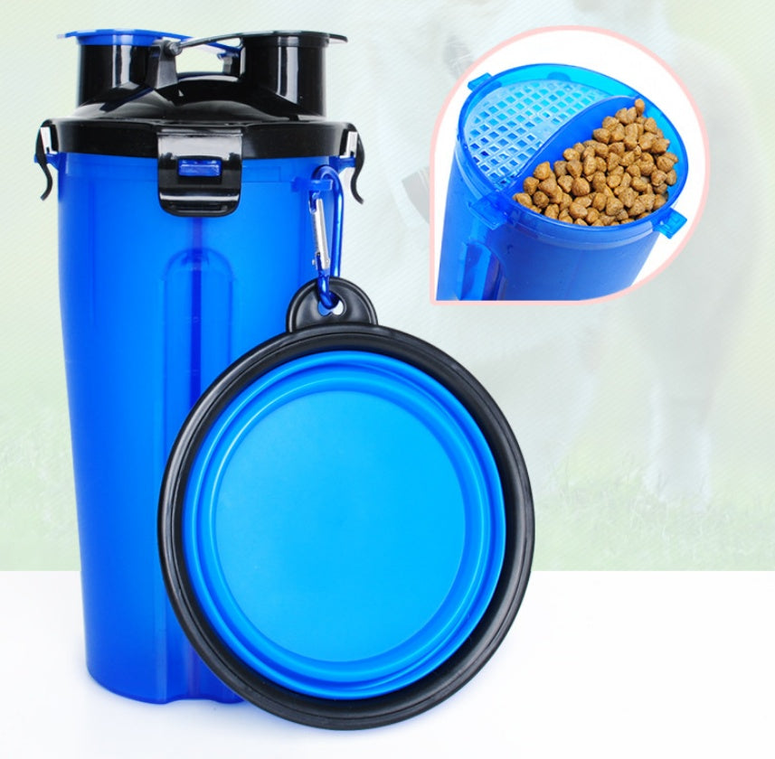 2-in-1 Portable Pet Water Bottle & Silicone Bowl – Travel Dog & Cat Dispenser