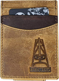 HOOey Embossed Logo (Brown) - Men's Money Clip Wallet