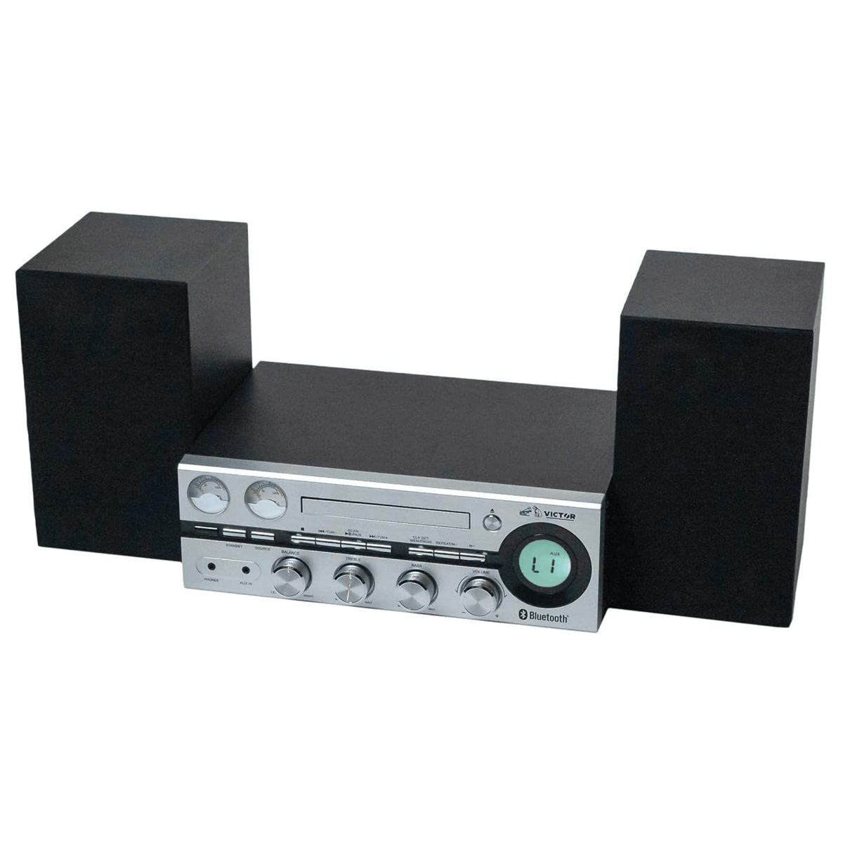 Victor Milwaukee 50W Desktop CD Stereo System Silver - Refurbished