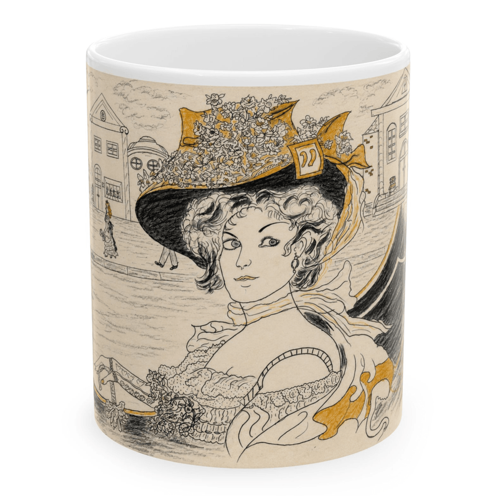 PimsArt Vintage Belle Victorian Mug From Original Drawing