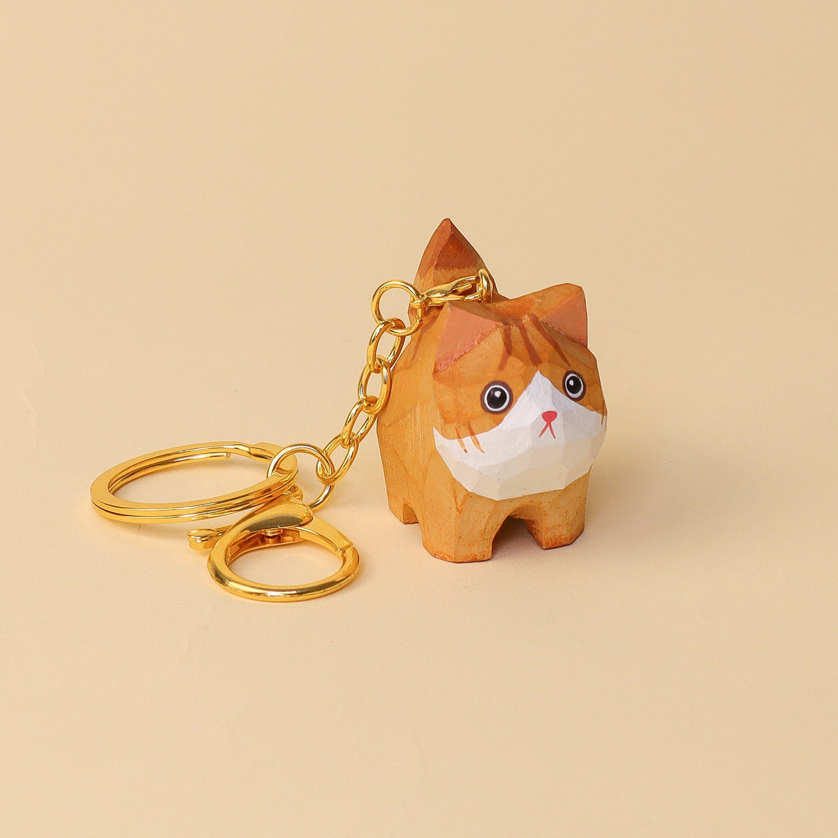 Hand-Carved Cat Painting Kit – Paint Two Cats, Create a Keychain