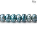 8-8.5mm Mystic Antique Blue Moonstone 2mm Large Hole Faceted Rondelles 8 inch 36 Beads
