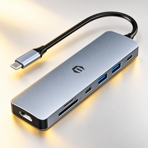 7-in-1 USB-C Laptop Hub — polished product hero image