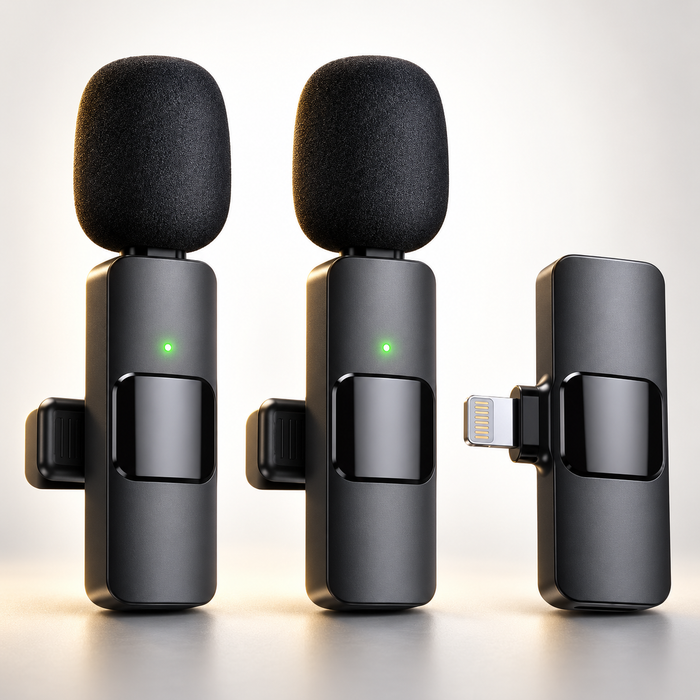 Wireless Lavalier Microphone for iPhone & USB-C