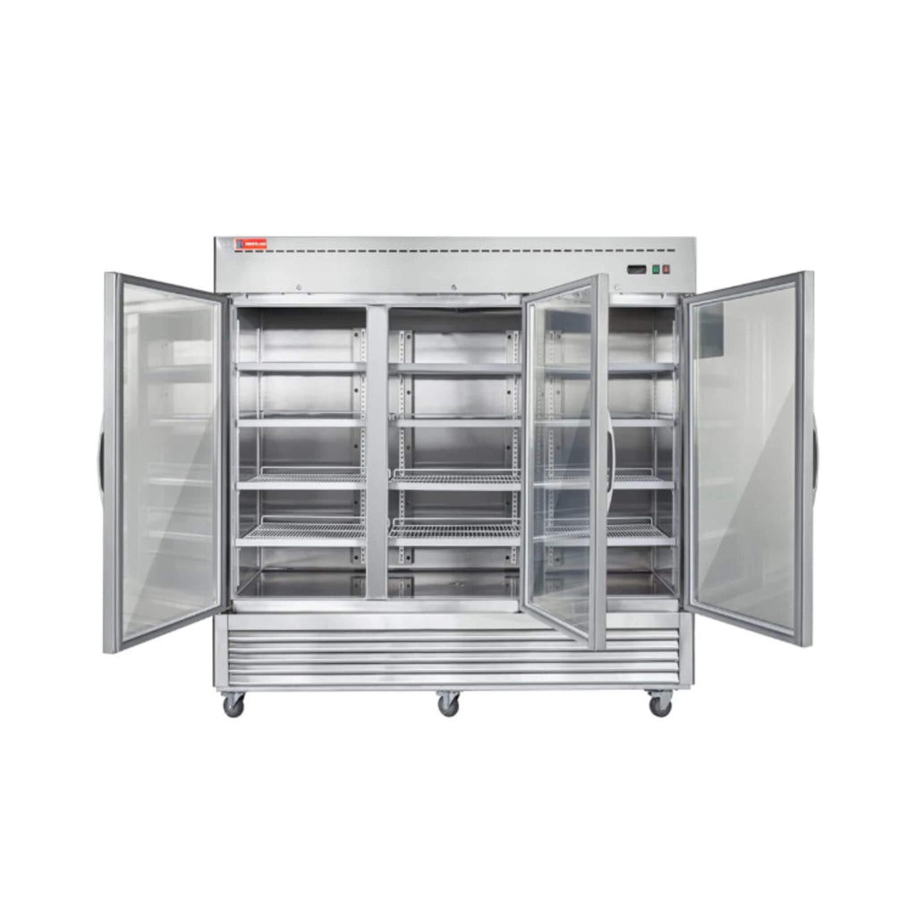 82-Inch Commercial Stainless Steel Upright Display 3 Section Merchandiser Refrigerator (SAK15724)